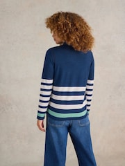 White Stuff Blue Roll Neck Merino Jumper - Image 3 of 6