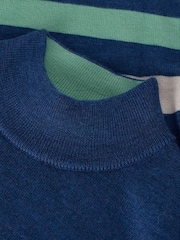White Stuff Blue Roll Neck Merino Jumper - Image 6 of 6