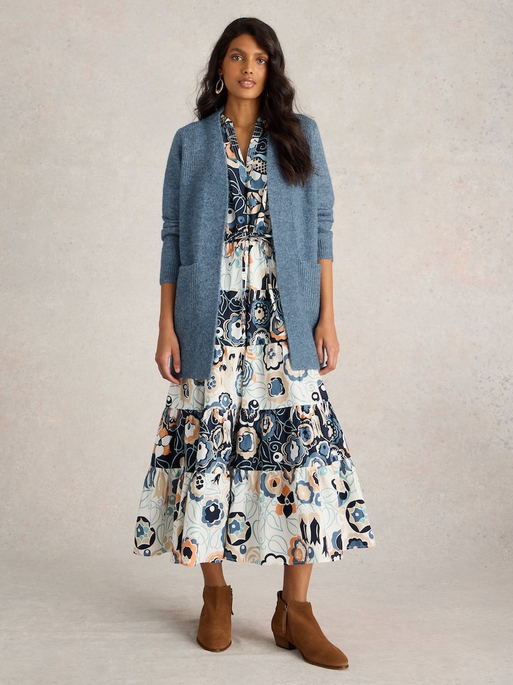 White Stuff Blue Erin Longline Cardigan - Image 1 of 6 White Stuff Blue Erin Longline Cardigan - Image 1 of 6