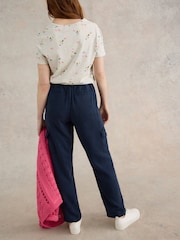White Stuff Blue Arlo Tencel Cargo Trousers - Image 4 of 7