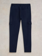 White Stuff Blue Arlo Tencel Cargo Trousers - Image 6 of 7
