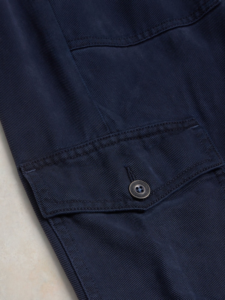 White Stuff Blue Arlo Tencel Cargo Trousers - Image 7 of 7