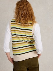 White Stuff Yellow 100% Organic Cotton Fairisle Stripe Tank - Image 3 of 6