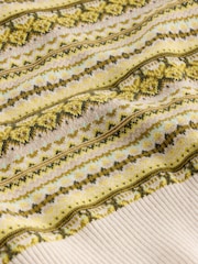 White Stuff Yellow 100% Organic Cotton Fairisle Stripe Tank - Image 6 of 6