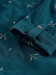 White Stuff Green 100% Cotton Annie Embroidered Shirt - Image 6 of 6