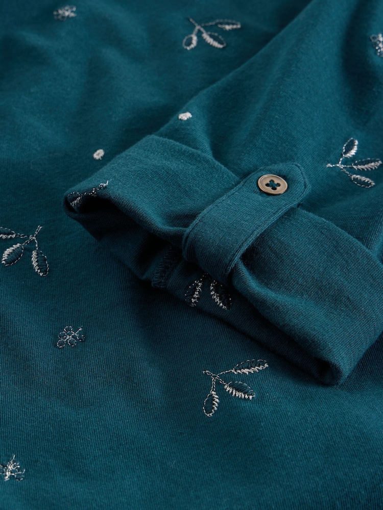 White Stuff Green 100% Cotton Annie Embroidered Shirt - Image 6 of 6 White Stuff Green 100% Cotton Annie Embroidered Shirt - Image 6 of 6