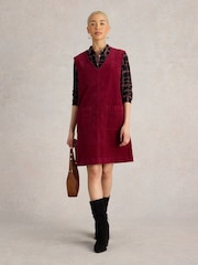 White Stuff Red Maple Cord Pinny Dress - Image 1 of 6