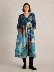 White Stuff Green Lucy Midi Dress - Image 1 of 6