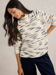 White Stuff Natural Spacedye High Neck Jumper - Image 3 of 6