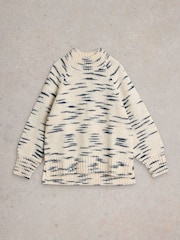 White Stuff Natural Spacedye High Neck Jumper - Image 6 of 6