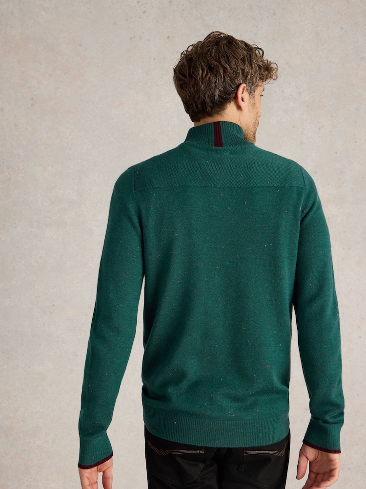 White Stuff Green Merino Funnel Neck Jumper - Image 2 of 6