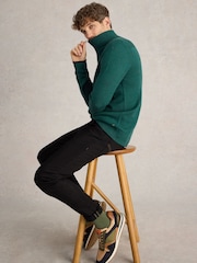White Stuff Green Merino Funnel Neck Jumper - Image 3 of 6