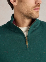 White Stuff Green Merino Funnel Neck Jumper - Image 4 of 6