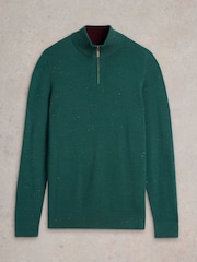 White Stuff Green Merino Funnel Neck Jumper - Image 5 of 6