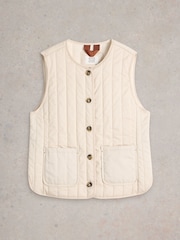 White Stuff Natural Emma 100% Organic cotton Quilted Gilet - Image 5 of 6