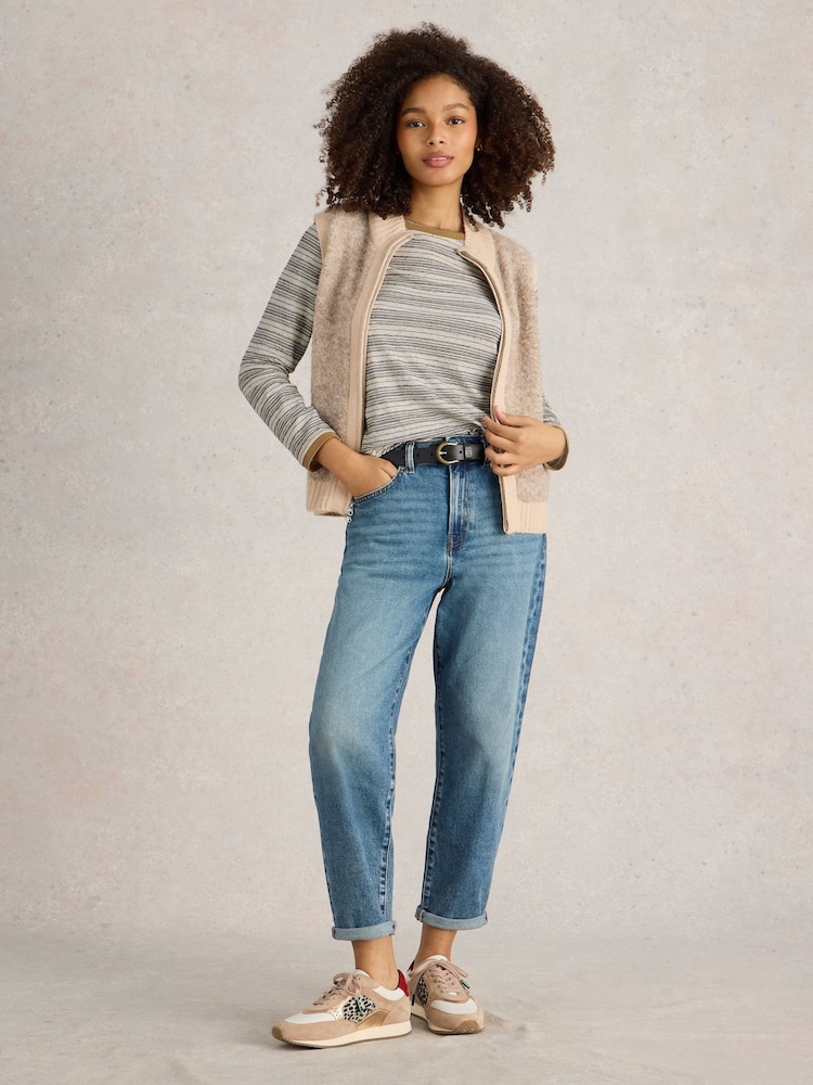 White Stuff Natural Clara Stitch T-Shirt - Image 1 of 6