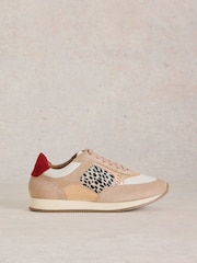 White Stuff Natural Leopard Print Ruby Runner Trainers - Image 1 of 5