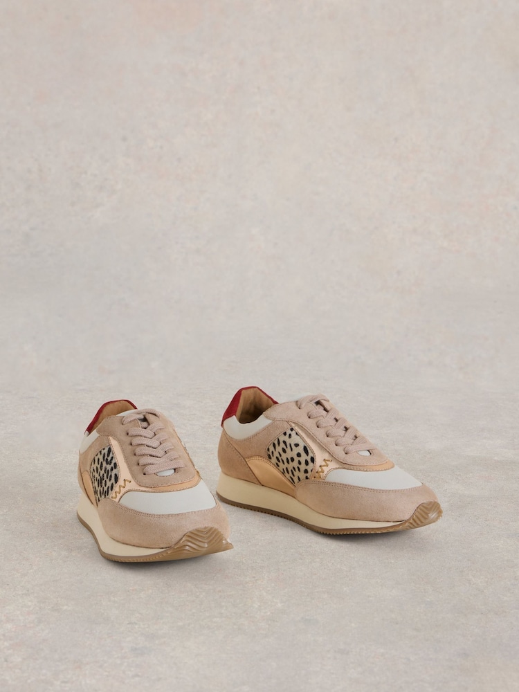 White Stuff Natural Leopard Print Ruby Runner Trainers - Image 2 of 5