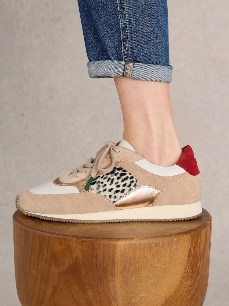 White Stuff Natural Leopard Print Ruby Runner Trainers - Image 5 of 5