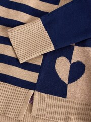 White Stuff Natural City Check Heart Jumper - Image 6 of 6
