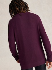 White Stuff Purple Newport Merino Henley Jumper - Image 2 of 6