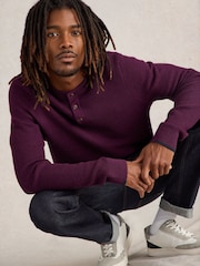 White Stuff Purple Newport Merino Henley Jumper - Image 3 of 6