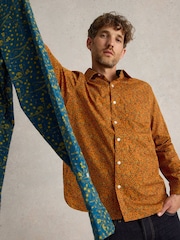 White Stuff Orange 100% Cotton Climbing Thorns Printed Shirt - Image 1 of 6