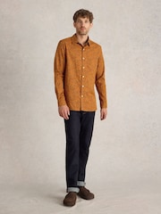 White Stuff Orange 100% Cotton Climbing Thorns Printed Shirt - Image 3 of 6