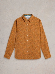 White Stuff Orange 100% Cotton Climbing Thorns Printed Shirt - Image 5 of 6