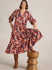 White Stuff Purple Virginia Tiered Shirt Dress - Image 2 of 6
