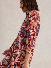 White Stuff Purple Virginia Tiered Shirt Dress - Image 4 of 6