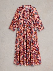 White Stuff Purple Virginia Tiered Shirt Dress - Image 5 of 6