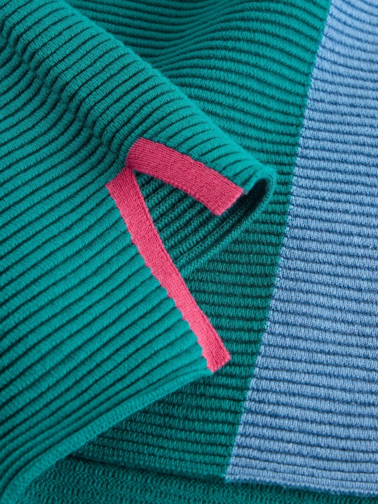 White Stuff Green 100% Organic Cotton Jana High Neck Jumper - Image 6 of 6