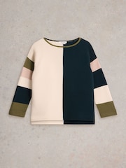 White Stuff Natural 100% Organic Cotton Jana Colourblock Jumper - Image 6 of 6