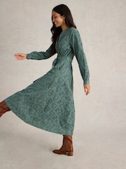 White Stuff Green 100% Organic cotton Florence Cord Dress - Image 3 of 6