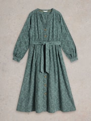 White Stuff Green 100% Organic cotton Florence Cord Dress - Image 5 of 6