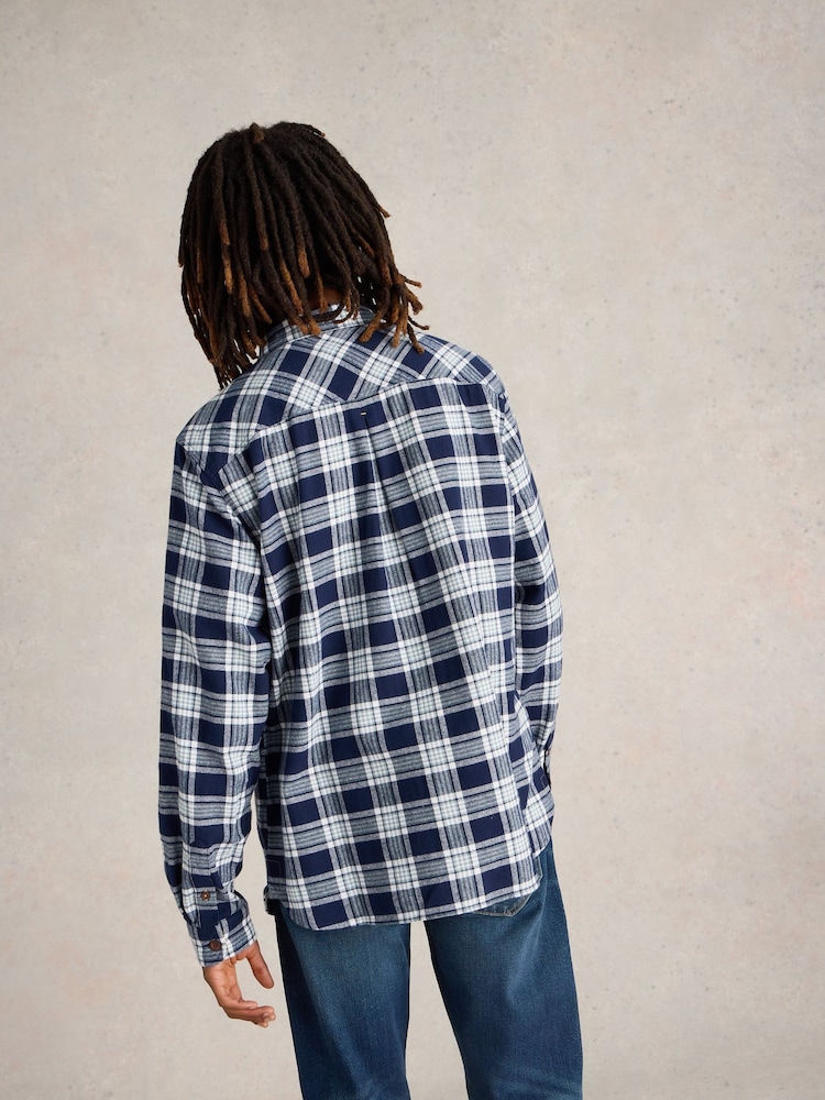 White Stuff Blue 100% Cotton Wallace Brushed Check Shirt - Image 2 of 6 White Stuff Blue 100% Cotton Wallace Brushed Check Shirt - Image 2 of 6