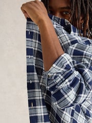 White Stuff Blue 100% Cotton Wallace Brushed Check Shirt - Image 4 of 6