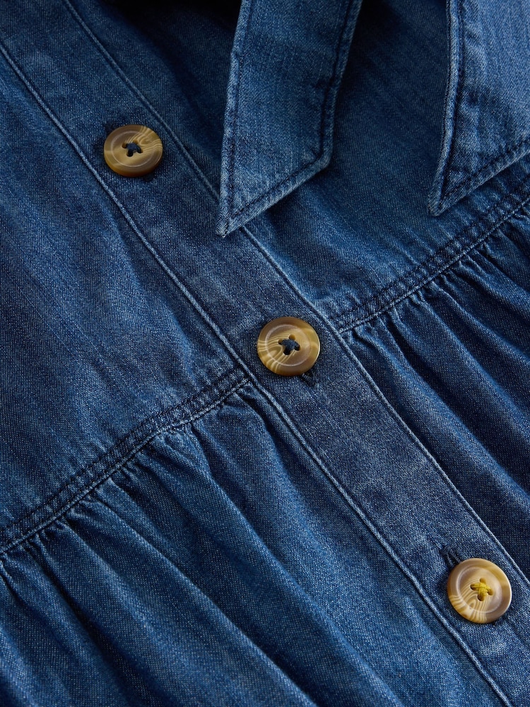 White Stuff Blue Mina Tiered Denim Dress - Image 6 of 6