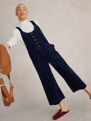 White Stuff Blue Viola Cord Dungarees - Image 3 of 6