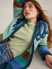 White Stuff Green New York Fairisle Cardigan - Image 4 of 6