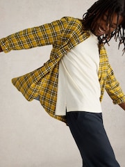White Stuff Yellow 100% Cotton Wallace Brushed Check Shirt - Image 3 of 6