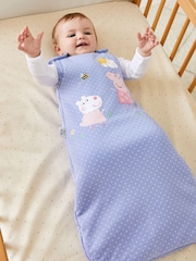 JoJo Maman Bébé Blue Peppa Pig Appliqué 2.5 Tog Baby Sleeping Bag - Image 1 of 4