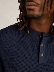 White Stuff Blue Newport Merino Henley Jumper - Image 4 of 6
