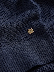 White Stuff Blue Newport Merino Henley Jumper - Image 6 of 6