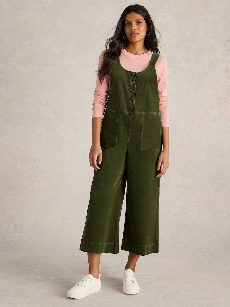 White Stuff Green Viola Cord Dungarees - Image 1 of 6
