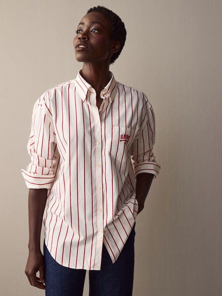 GANT Red Relaxed Small Graphic 100% Cotton Shirt - Image 1 of 5