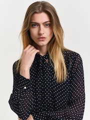 GANT Blue Regular Dot Print Bow Dress - Image 1 of 1
