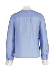 GANT Blue Regular Striped Contrast Bow Blouse - Image 2 of 2