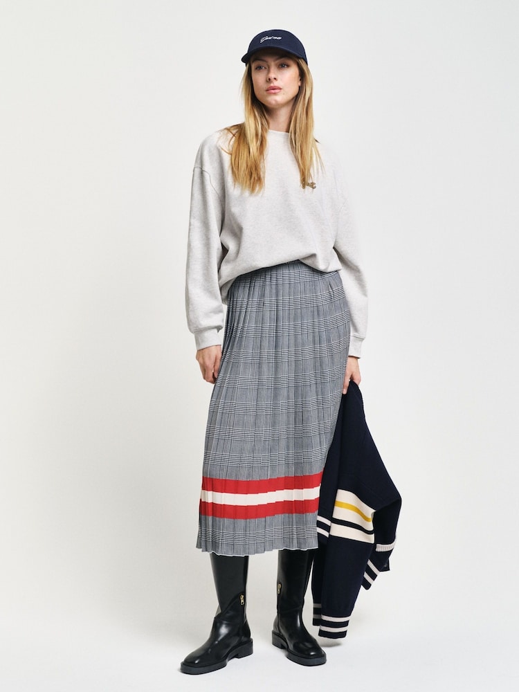 GANT Blue Check Print Pleated Skirt - Image 1 of 5